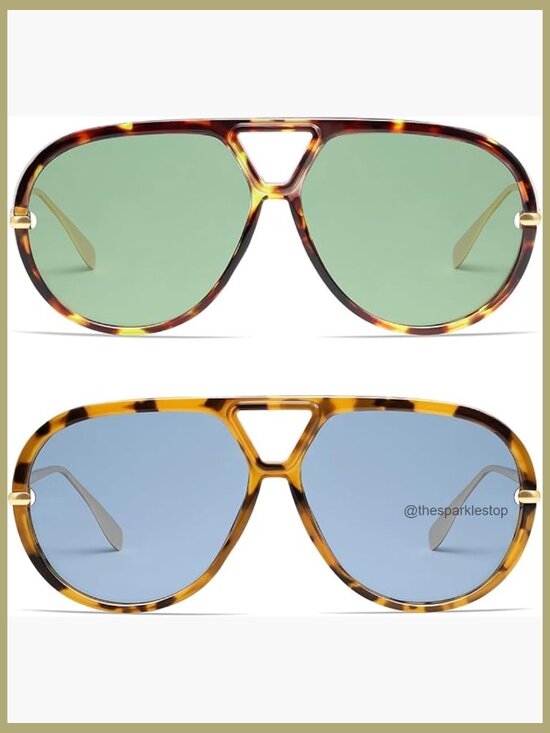 Oversized Polarized Aviator Sunglasses with UV400 Protection